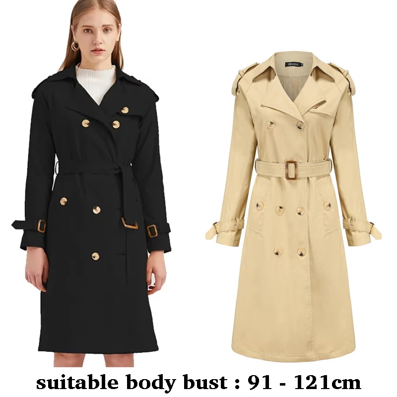 High quality long trench coat for women double breasted big size new autumn winter 2025 elegant clothes - black beige brown
High quality long trench coat for women double breasted big size new autumn winter 2025 elegant clothes - black beige brown