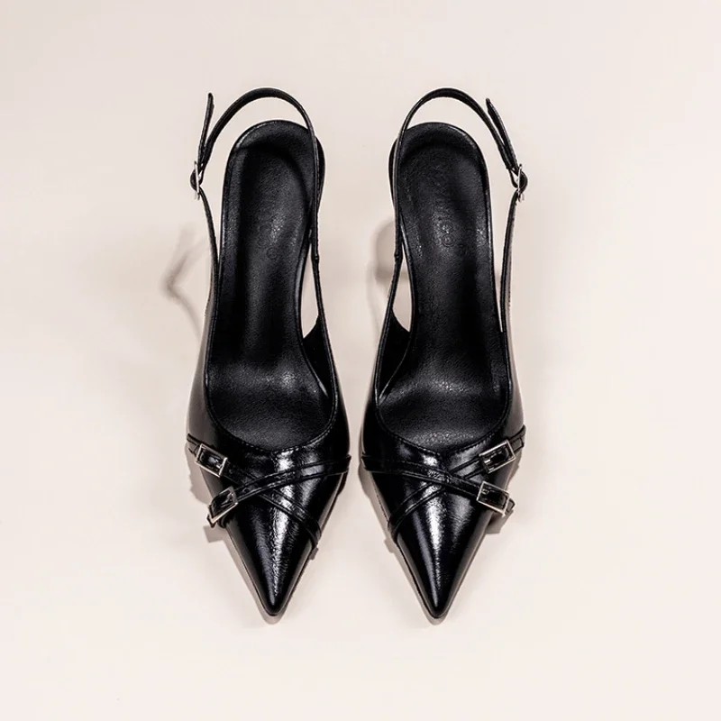 Fashionable Pointed Toe Shallow Mouth New High-heeled Shoes Summer Elegant Buckle Decorated Stiletto Black Women's Shoes NO:602
Fashionable Pointed Toe Shallow Mouth New High-heeled Shoes Summer Elegant Buckle Decorated Stiletto Black Women's Shoes NO:602