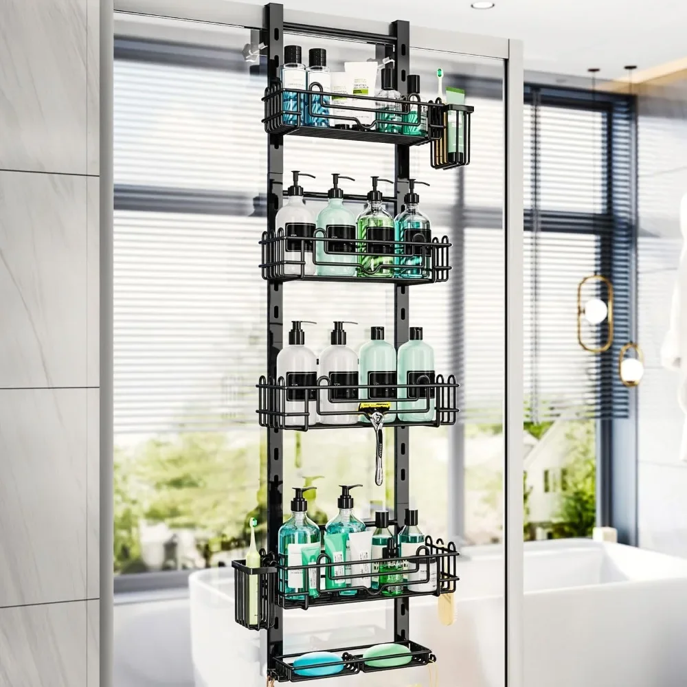 HapiRm 5 Tier Over the Door Shower Caddy, Hanging Shower Caddy with 28 Hooks and 2 Toothbrush Holders, No Drilling Adjustable
HapiRm 5 Tier Over the Door Shower Caddy, Hanging Shower Caddy with 28 Hooks and 2 Toothbrush Holders, No Drilling Adjustable