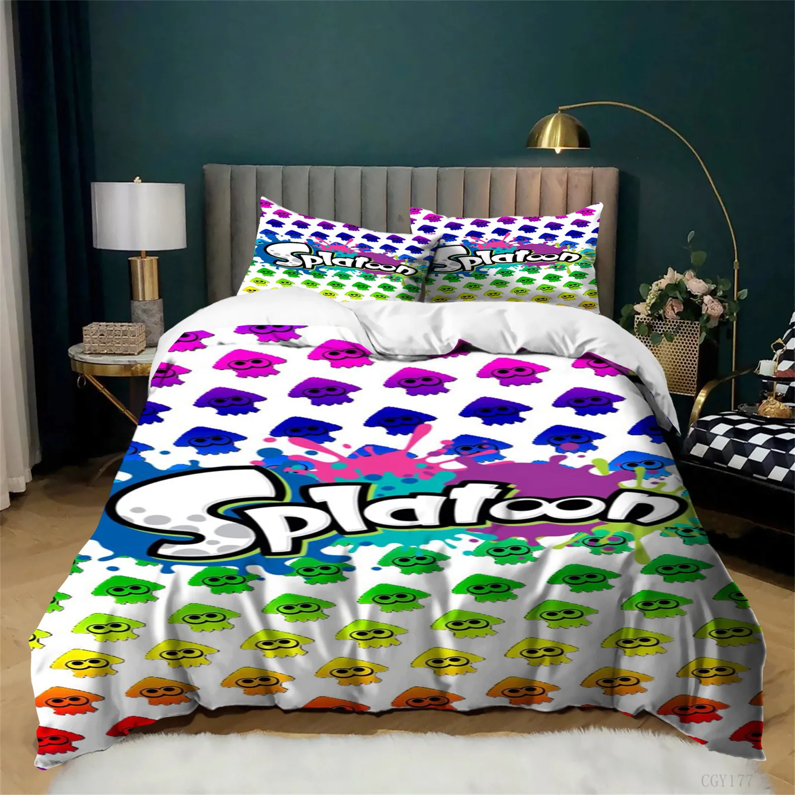 Kids Girls Bedding Set 3pcs Duvet Cover with Pillowsham Lightweight Spla-toon Soft Girls Group Comforter Quilt Cover
Kids Girls Bedding Set 3pcs Duvet Cover with Pillowsham Lightweight Spla-toon Soft Girls Group Comforter Quilt Cover