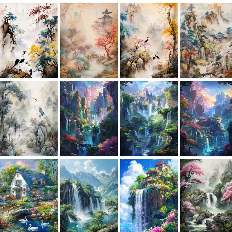 GATYZTORY Frame Diy Painting By Numbers Mountain Waterfall Landscape Painting Acrylic Paint On Canvas For Home Decor 60x75cm
GATYZTORY Frame Diy Painting By Numbers Mountain Waterfall Landscape Painting Acrylic Paint On Canvas For Home Decor 60x75cm