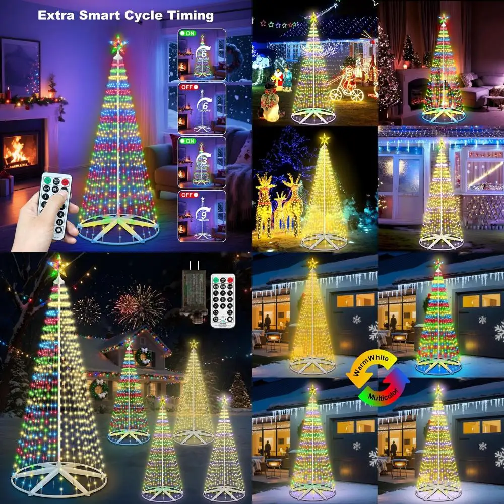 8FT Multicolor LED Pre-lit Cone Christmas Tree with Remote, 11 Lighting Modes, Waterproof for Outdoor Garden and Patio Decor
8FT Multicolor LED Pre-lit Cone Christmas Tree with Remote, 11 Lighting Modes, Waterproof for Outdoor Garden and Patio Decor