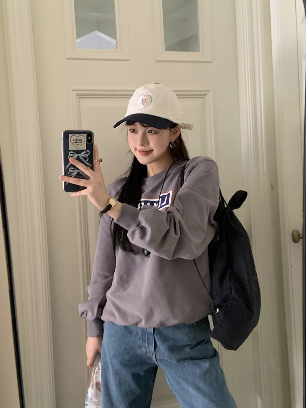 Korean style Letter Print Versatile Round Neck Long Sleeve Hoodie, Loose Fit Lazy Style Design, Women's Stylish Top
Korean style Letter Print Versatile Round Neck Long Sleeve Hoodie, Loose Fit Lazy Style Design, Women's Stylish Top