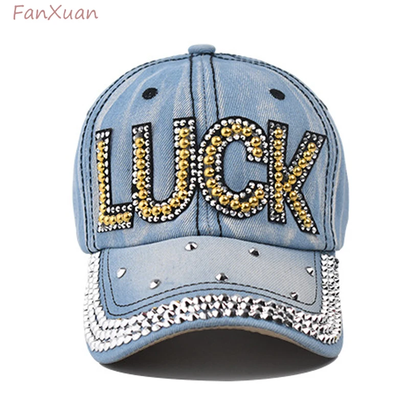 fashion denim baseball cap for women and men big letters LUCK
fashion denim baseball cap for women and men big letters LUCK