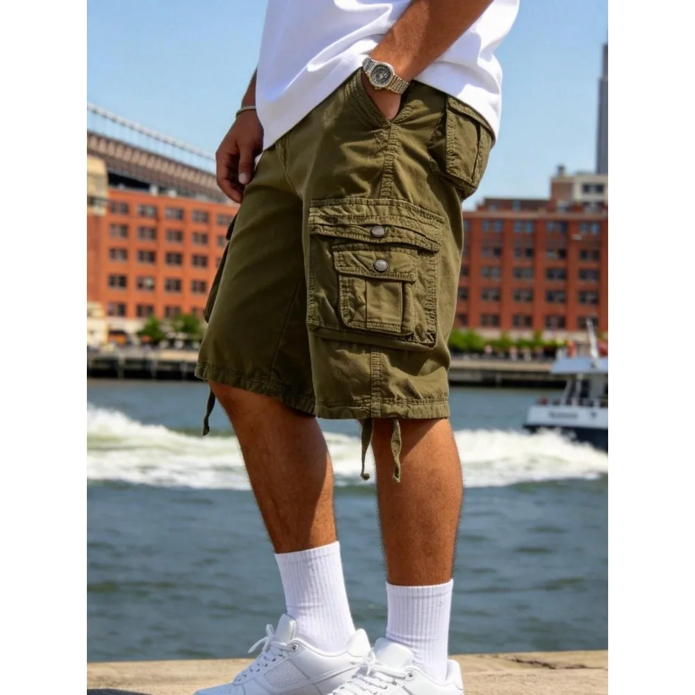 Men's Cotton Cargo Shorts Multi-Pocket Tactical Shorts With Button Closure Pockets, Breathable Casual Shorts For Summer Outdoor Activities Hiking
Men's Cotton Cargo Shorts Multi-Pocket Tactical Shorts With Button Closure Pockets, Breathable Casual Shorts For Summer Outdoor Activities Hiking