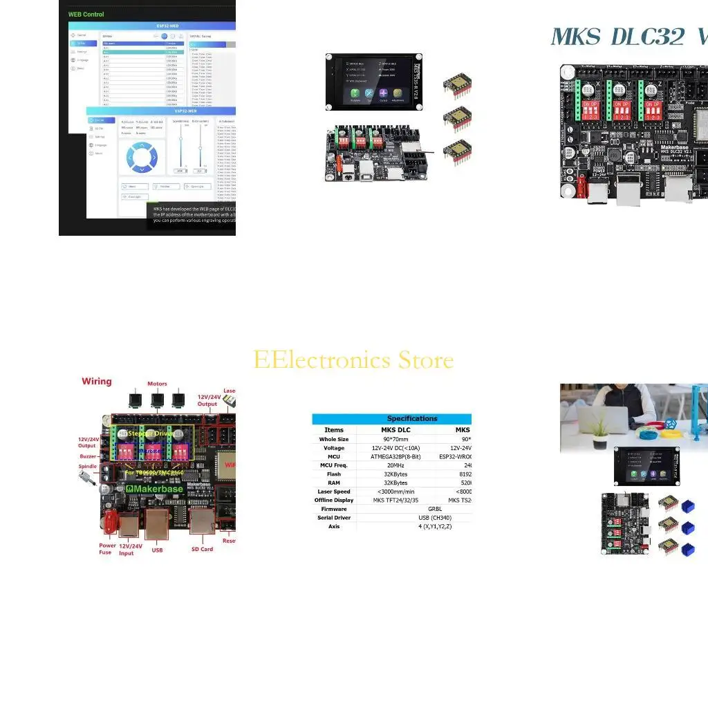 B03C MKS DLC32 32Bit GRBL Offline Controller with TS35 LCD Screen TMC2209 Motor Driver Heatsinks for Engraver Control Board
B03C MKS DLC32 32Bit GRBL Offline Controller with TS35 LCD Screen TMC2209 Motor Driver Heatsinks for Engraver Control Board