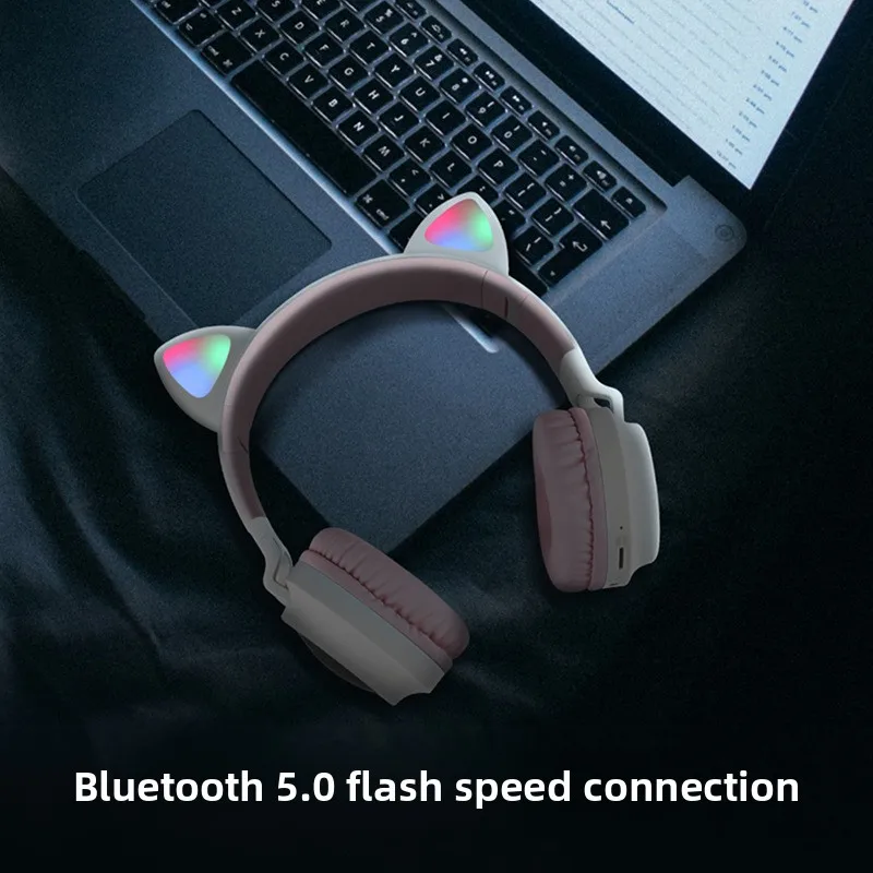 New arrival bluetooth headset head-mounted bilateral stereo cat ears popular luminous mobile phone wireless foldable card headse
New arrival bluetooth headset head-mounted bilateral stereo cat ears popular luminous mobile phone wireless foldable card headse