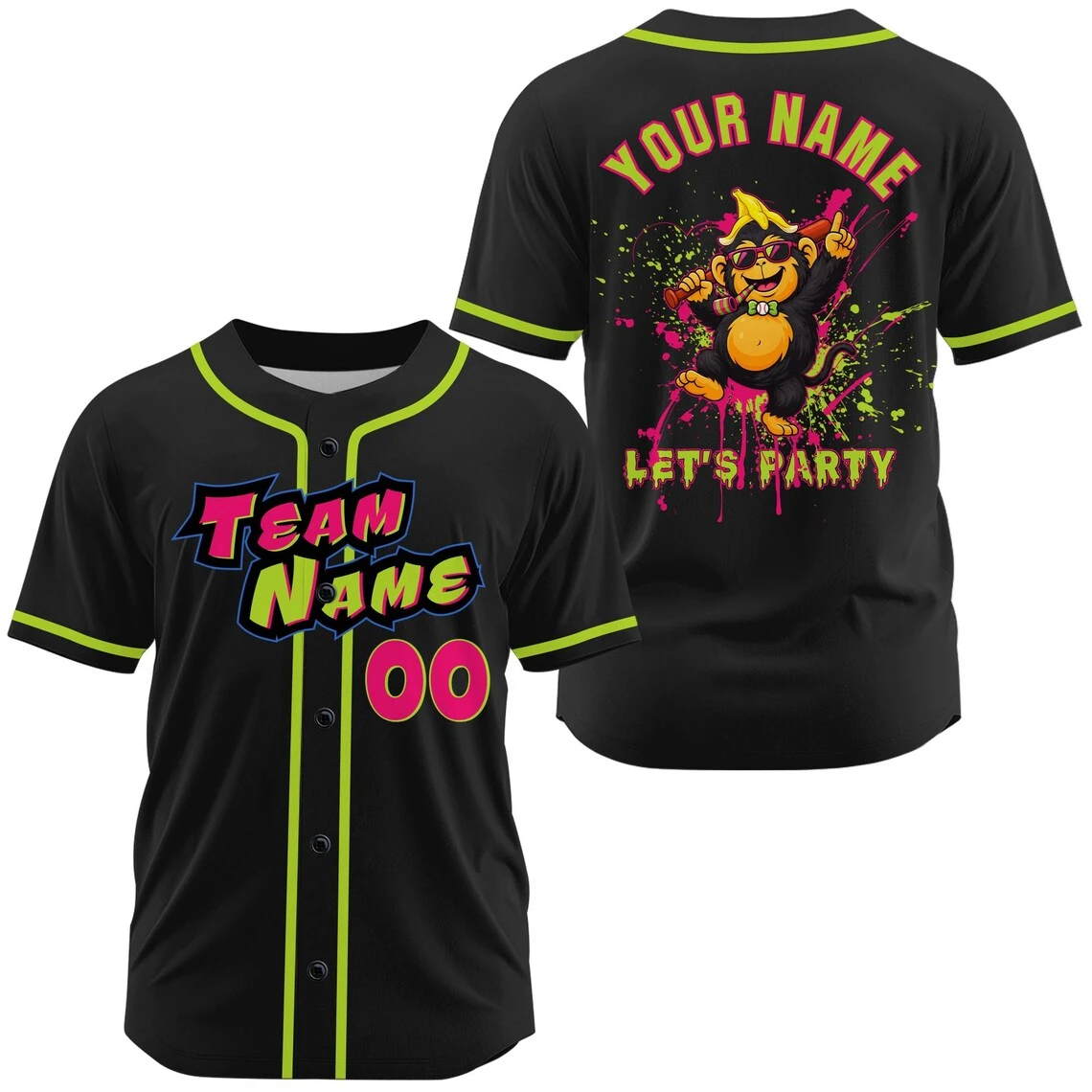 Personalized Cool Cartoon Chimpanzee Graffiti Baseball Jersey Custom Team Name Number Top Hip Hop Streetwear Bachelor Party Tees
Personalized Cool Cartoon Chimpanzee Graffiti Baseball Jersey Custom Team Name Number Top Hip Hop Streetwear Bachelor Party Tees