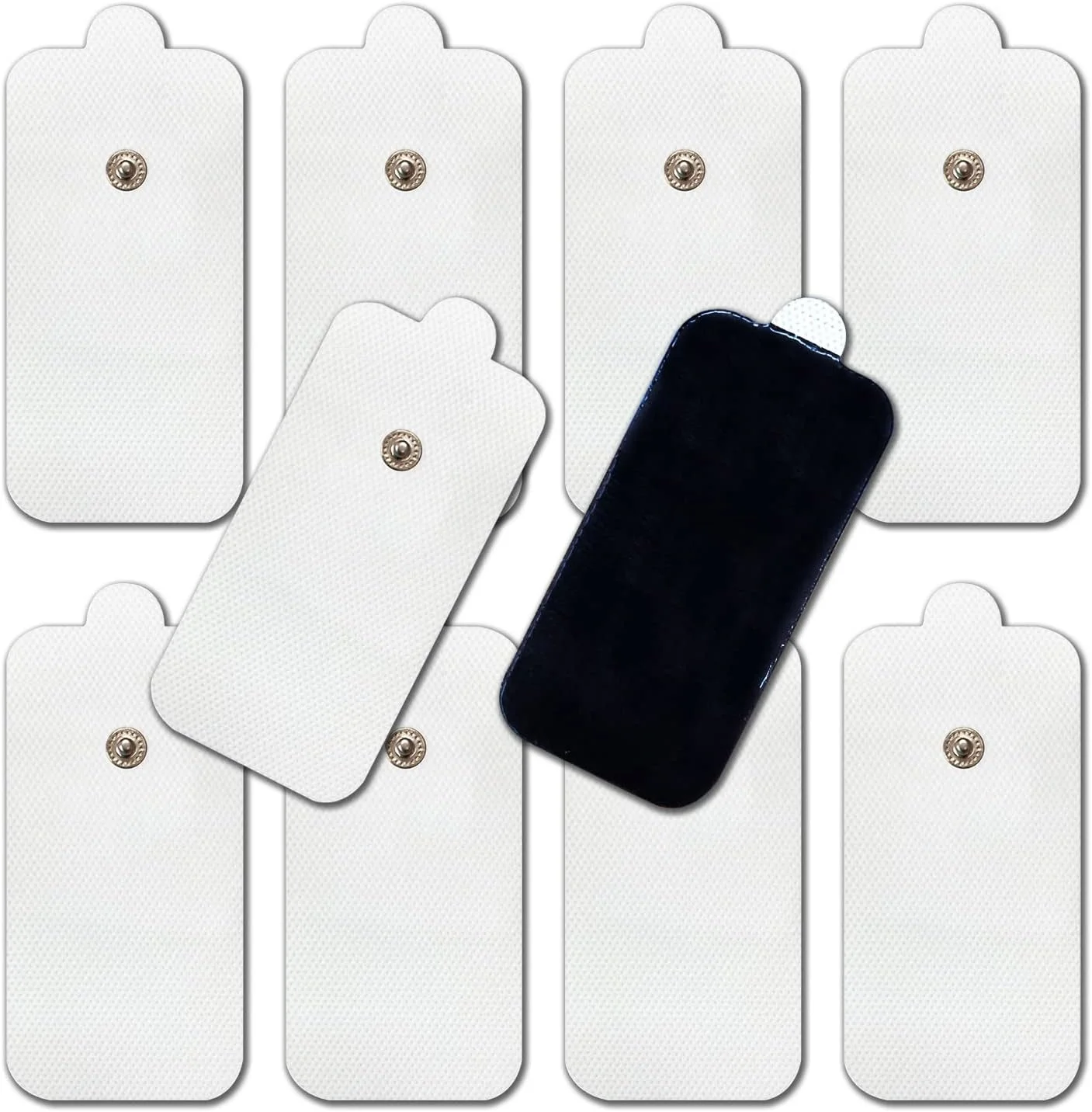 Набор из 10 больших электродных планок TENS с стандартными защелкивающимися разъемами диаметром 3,5 мм.
Набор из 10 больших электродных планок TENS с стандартными защелкивающимися разъемами диаметром 3,5 мм.