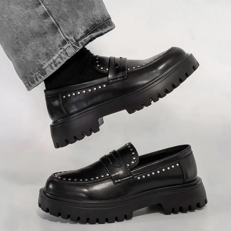 New Men Slip-On Loafers, Platform Thick Sole Business Formal Leather Shoes, Plus Size Versatile Casual Leather Footwear
New Men Slip-On Loafers, Platform Thick Sole Business Formal Leather Shoes, Plus Size Versatile Casual Leather Footwear