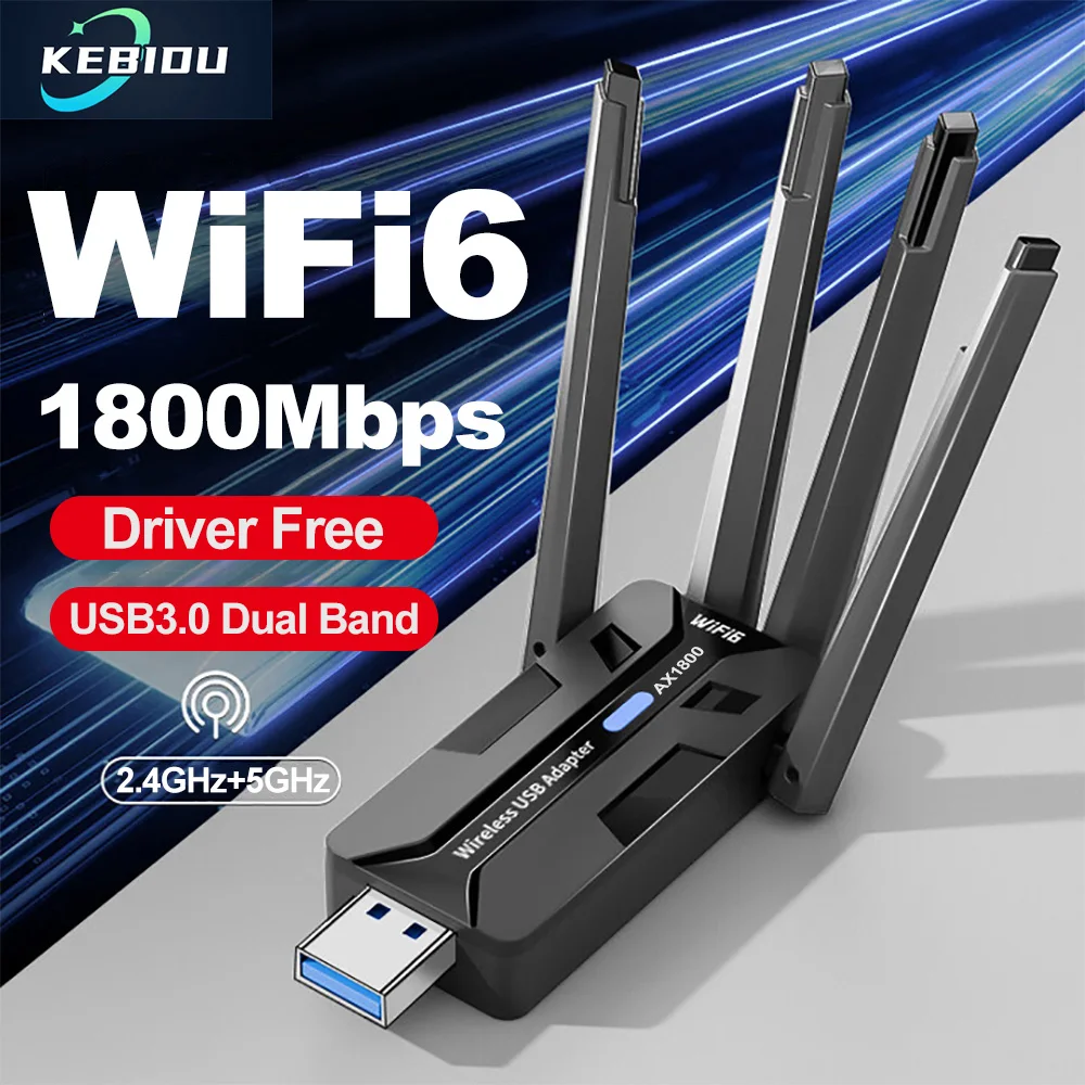 1800 Мбит/с Wi-Fi 6 USB-адаптер двухдиапазонная беспроводная сетевая карта 2,4G/5G 4 антенны с высоким коэффициентом усиления WPA3 MU-MIMO для ПК Win 10/11 Free Drive
1800 Мбит/с Wi-Fi 6 USB-адаптер двухдиапазонная беспроводная сетевая карта 2,4G/5G 4 антенны с высоким коэффициентом усиления WPA3 MU-MIMO для ПК Win 10/11 Free Drive