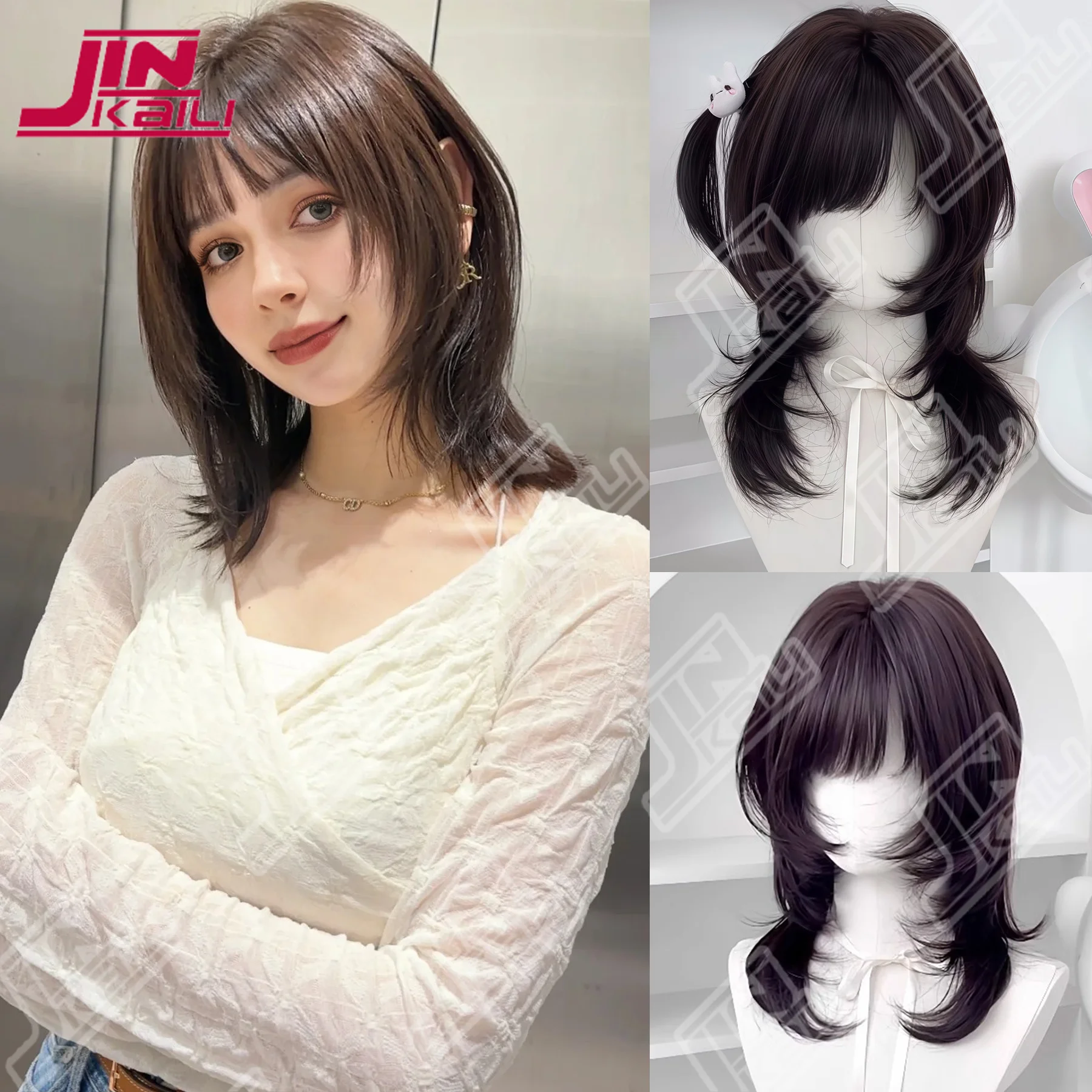 JKL Короткие парики спереди на шнуровке с челкой Синтетические прямые аниме для женщин Черный, серый, белый парик из волос для повседневной вечеринки, косплея 
JKL Короткие парики спереди на шнуровке с челкой Синтетические прямые аниме для женщин Черный, серый, белый парик из волос для повседневной вечеринки, косплея