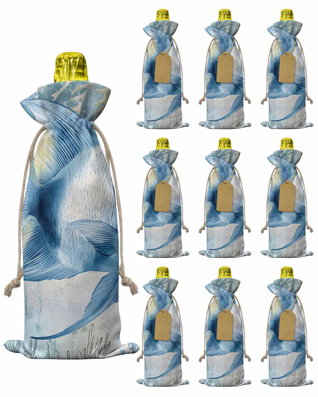 10pcs Wine Bottle Covers Watercolor Fish Wine Holder Carrier Packaging Bag Wedding Party Decor Gift
10pcs Wine Bottle Covers Watercolor Fish Wine Holder Carrier Packaging Bag Wedding Party Decor Gift