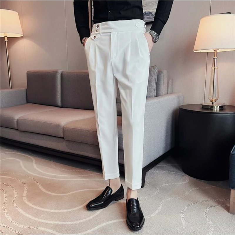 White Slim Fit Business Suit Trousers for Men Korean Reviews Many Stylish Designer Clothes Vintage High Quality Man Suits Pants
White Slim Fit Business Suit Trousers for Men Korean Reviews Many Stylish Designer Clothes Vintage High Quality Man Suits Pants