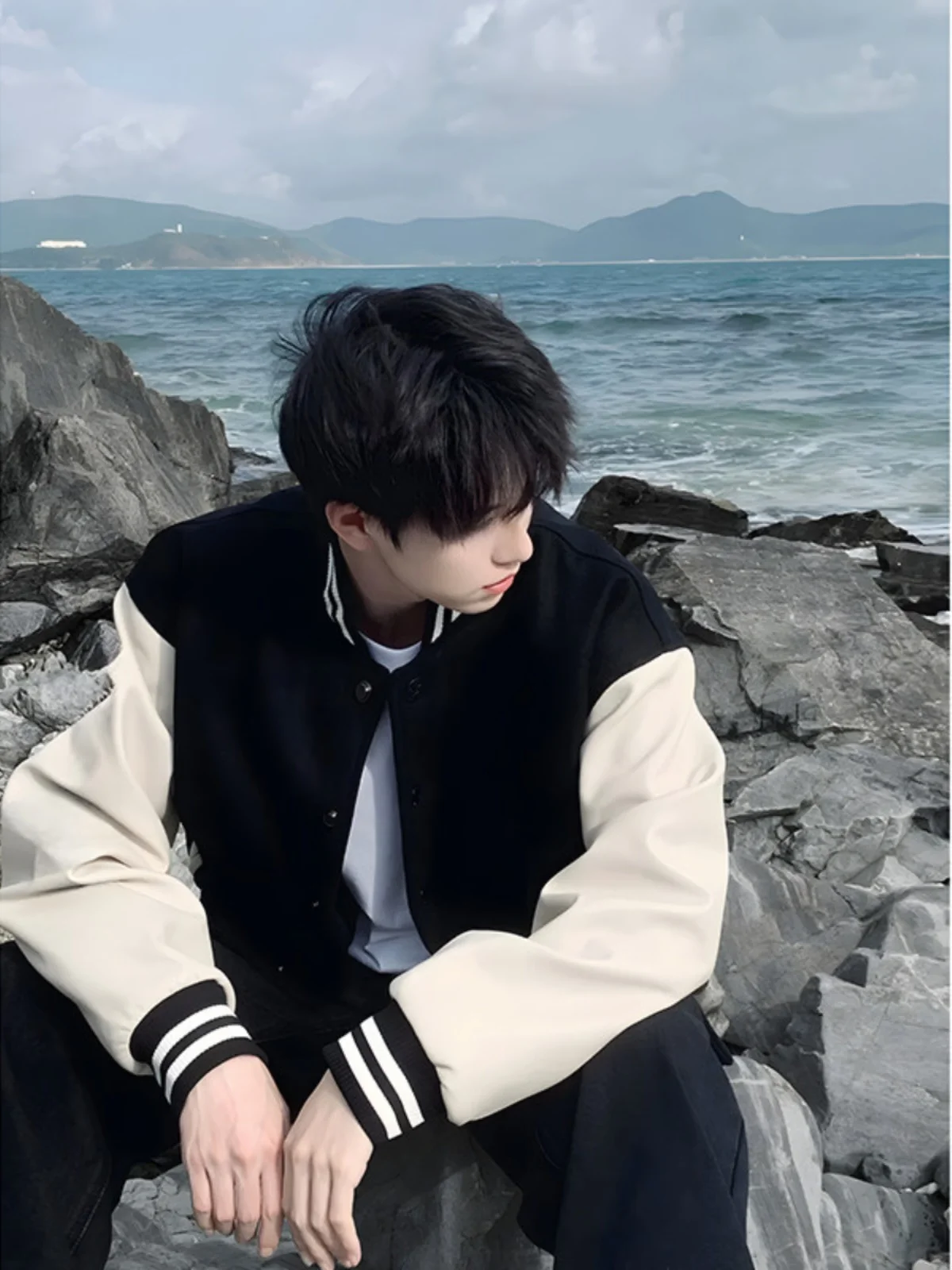 Vintage American Sle Men's Pilot Jaet Coat Bla White Baseball orm Loose Fit Contrast Color Youth Trend Polyester
Vintage American Sle Men's Pilot Jaet Coat Bla White Baseball orm Loose Fit Contrast Color Youth Trend Polyester