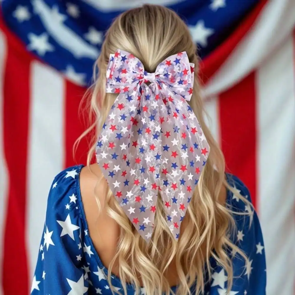 250th American Independence Large Bow Hair Clips Tulle Star Pattern Spring Hair Pins Red White Blue Patriotic Hair Accessories Women Party Festival Photo Headwear
250th American Independence Large Bow Hair Clips Tulle Star Pattern Spring Hair Pins Red White Blue Patriotic Hair Accessories Women Party Festival Photo Headwear