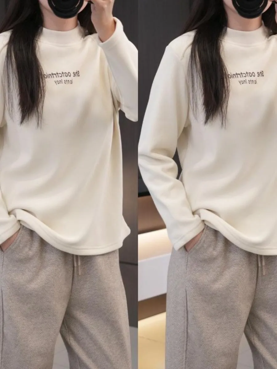 plus Size Women's Fleece Lined Thickened Half High Collar Warm T-Shirt Autumn Winter Inner Wear Base Shirt Fat MM Covering Set
plus Size Women's Fleece Lined Thickened Half High Collar Warm T-Shirt Autumn Winter Inner Wear Base Shirt Fat MM Covering Set