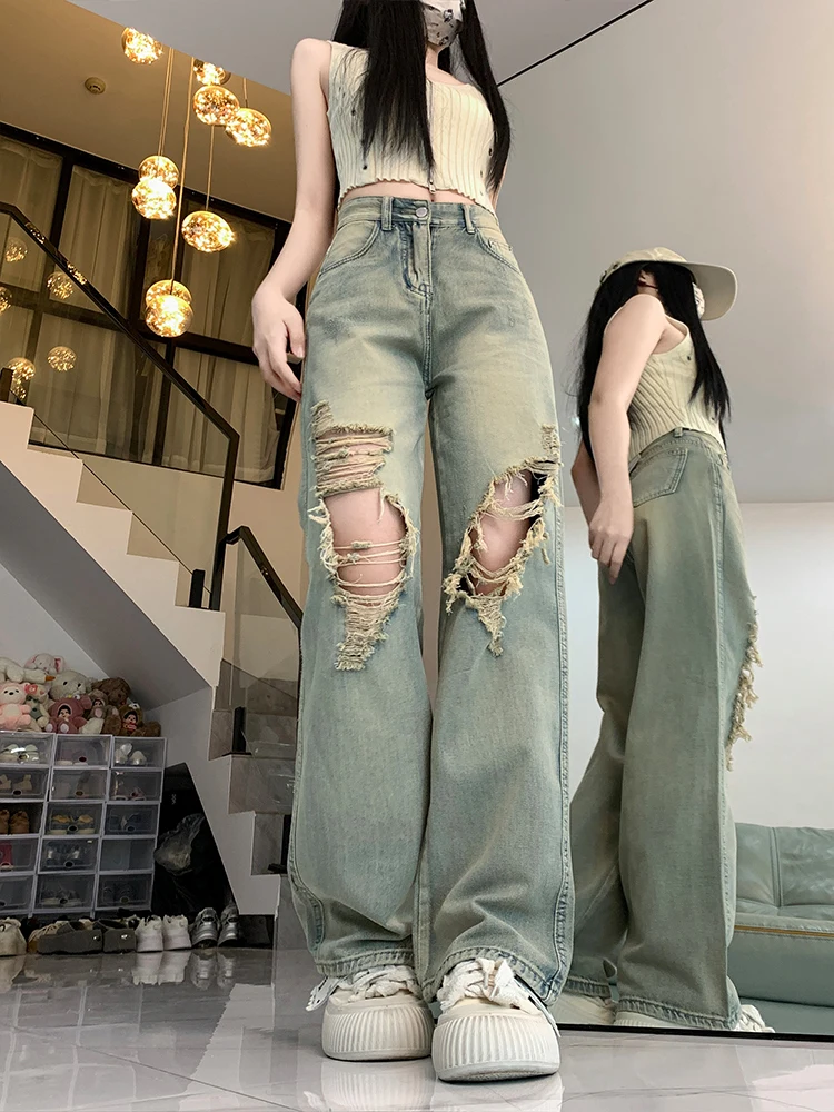 Джинсы женские с высокой талией и широкими штанинами, летние 2025, в стиле Spicy Girl, с дырками, свободные, больших размеров, стройнящие, длиной в пол, прямые, L...
Джинсы женские с высокой талией и широкими штанинами, летние 2025, в стиле Spicy Girl, с дырками, свободные, больших размеров, стройнящие, длиной в пол, прямые, L...