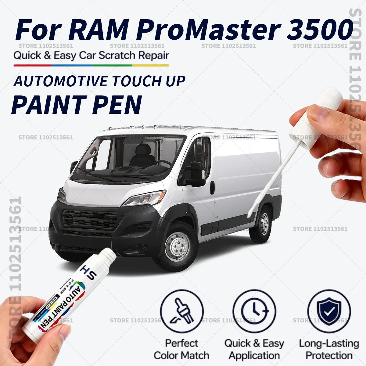 For RAM ProMaster 3500 White Red Quick Dry Car Touch Up Paint Pen Auto Scratch Repair Brush for Paint Chips Scratches and Scuffs
For RAM ProMaster 3500 White Red Quick Dry Car Touch Up Paint Pen Auto Scratch Repair Brush for Paint Chips Scratches and Scuffs