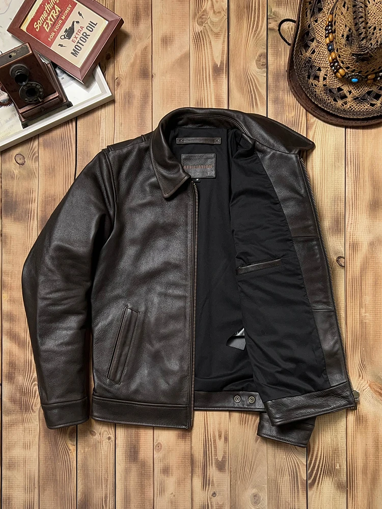 Dark Brown Winter Leather Jacket Men Retro Casual Style Plus Size 5XL Genuine Natural Thick Cowhide Turn-Down Collar Coat
Dark Brown Winter Leather Jacket Men Retro Casual Style Plus Size 5XL Genuine Natural Thick Cowhide Turn-Down Collar Coat
