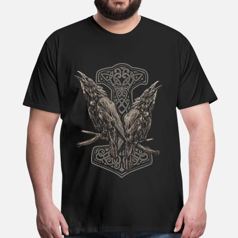 HUGIN AND MUNIN MJLNIR Retro Viking Gift t shirt Short Sleeve tee Norse Mythology Valhalla Graphic Clothes All size tops S-6XL
HUGIN AND MUNIN MJLNIR Retro Viking Gift t shirt Short Sleeve tee Norse Mythology Valhalla Graphic Clothes All size tops S-6XL