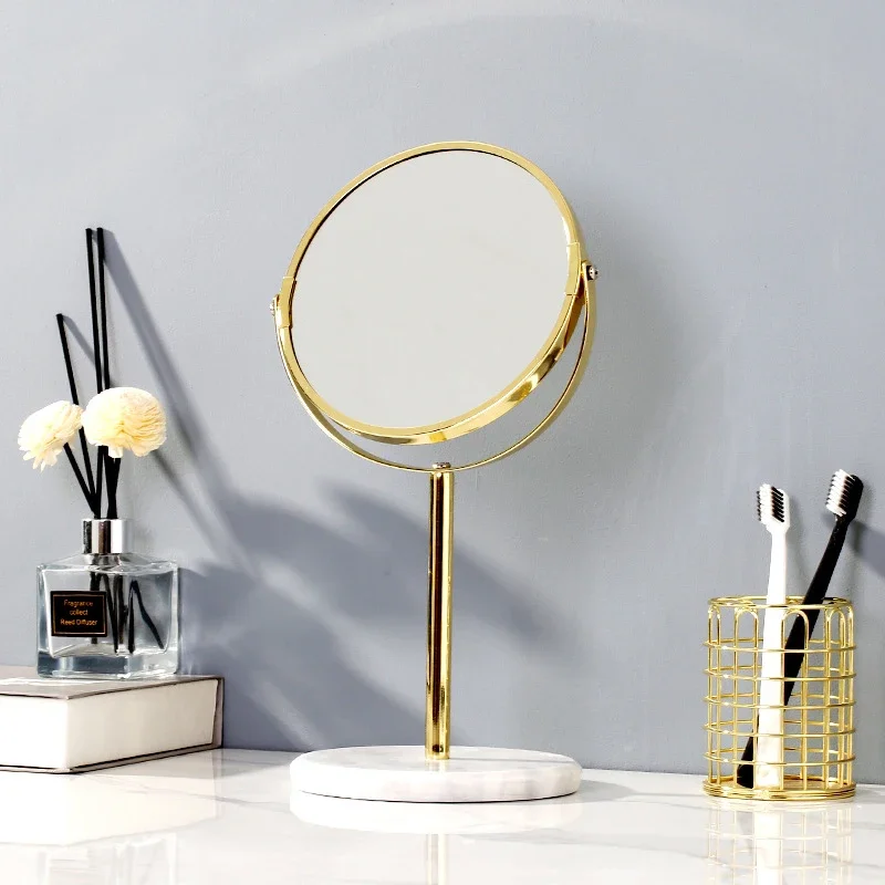 Natural Marble 360 Rotating Makeup Vanity Mirror Golden Desktop Double Sided 2X Magnifier Stand Bathroom Accessories
Natural Marble 360 Rotating Makeup Vanity Mirror Golden Desktop Double Sided 2X Magnifier Stand Bathroom Accessories