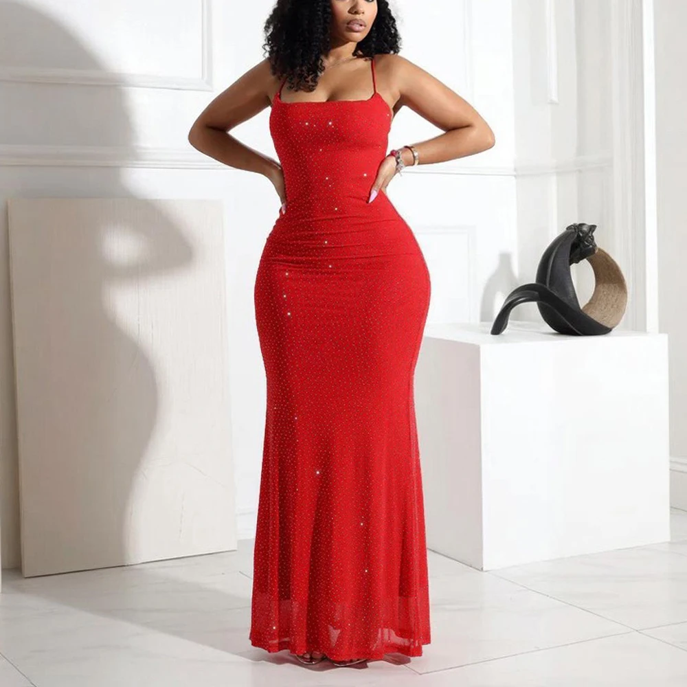2025 Summer New Spaghetti Strap Dresses Solid Diamond Sheath Mermaid Floor Length Basic Style Sexy Ladies Evening Night Club Hot
2025 Summer New Spaghetti Strap Dresses Solid Diamond Sheath Mermaid Floor Length Basic Style Sexy Ladies Evening Night Club Hot