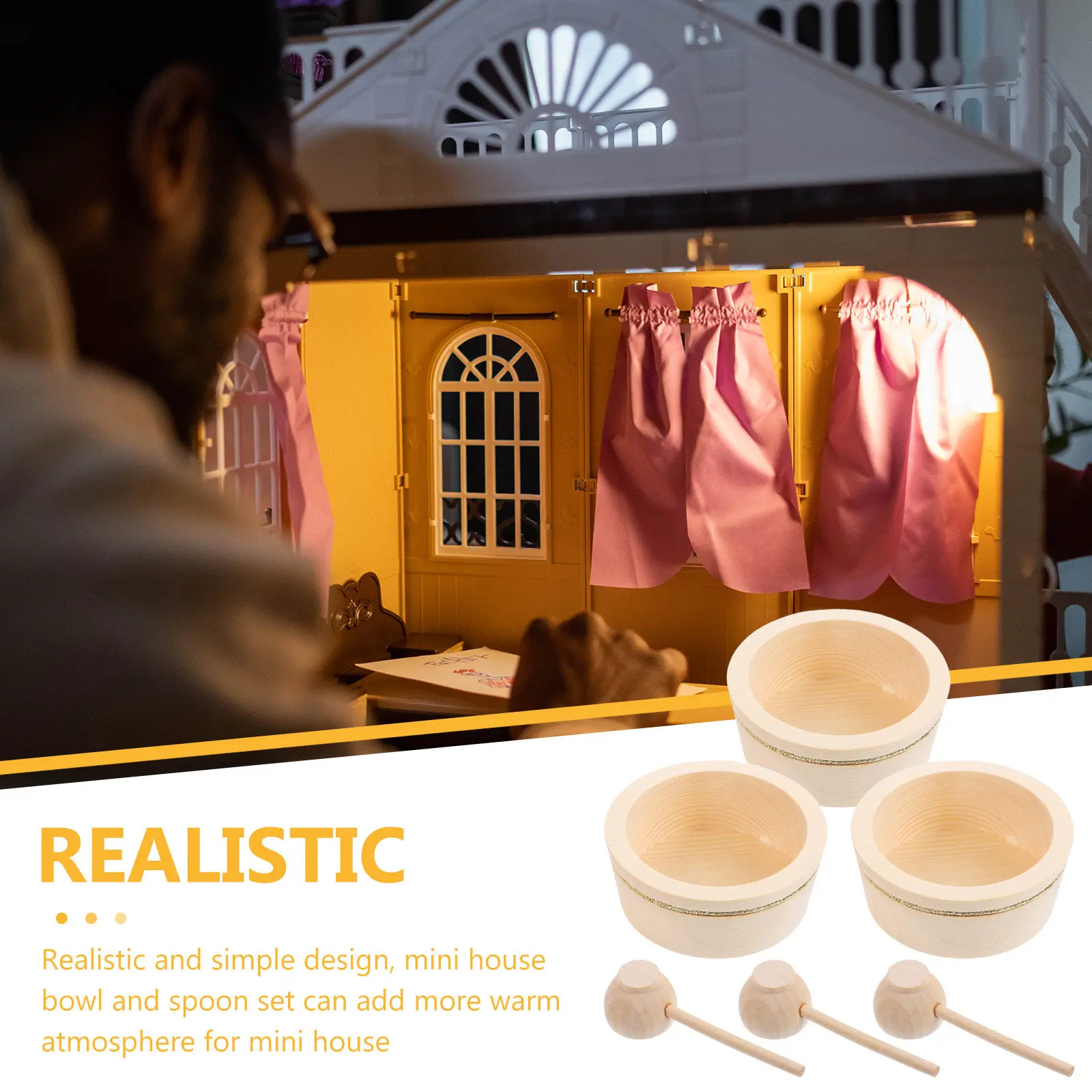 Набор из 3 миниатюрных деревянных чашек и ложек, креативные аксессуары для миниатюрного дома, декор для ролевых игр, кухонные принадлежности для мини-дома
Набор из 3 миниатюрных деревянных чашек и ложек, креативные аксессуары для миниатюрного дома, декор для ролевых игр, кухонные принадлежности для мини-дома