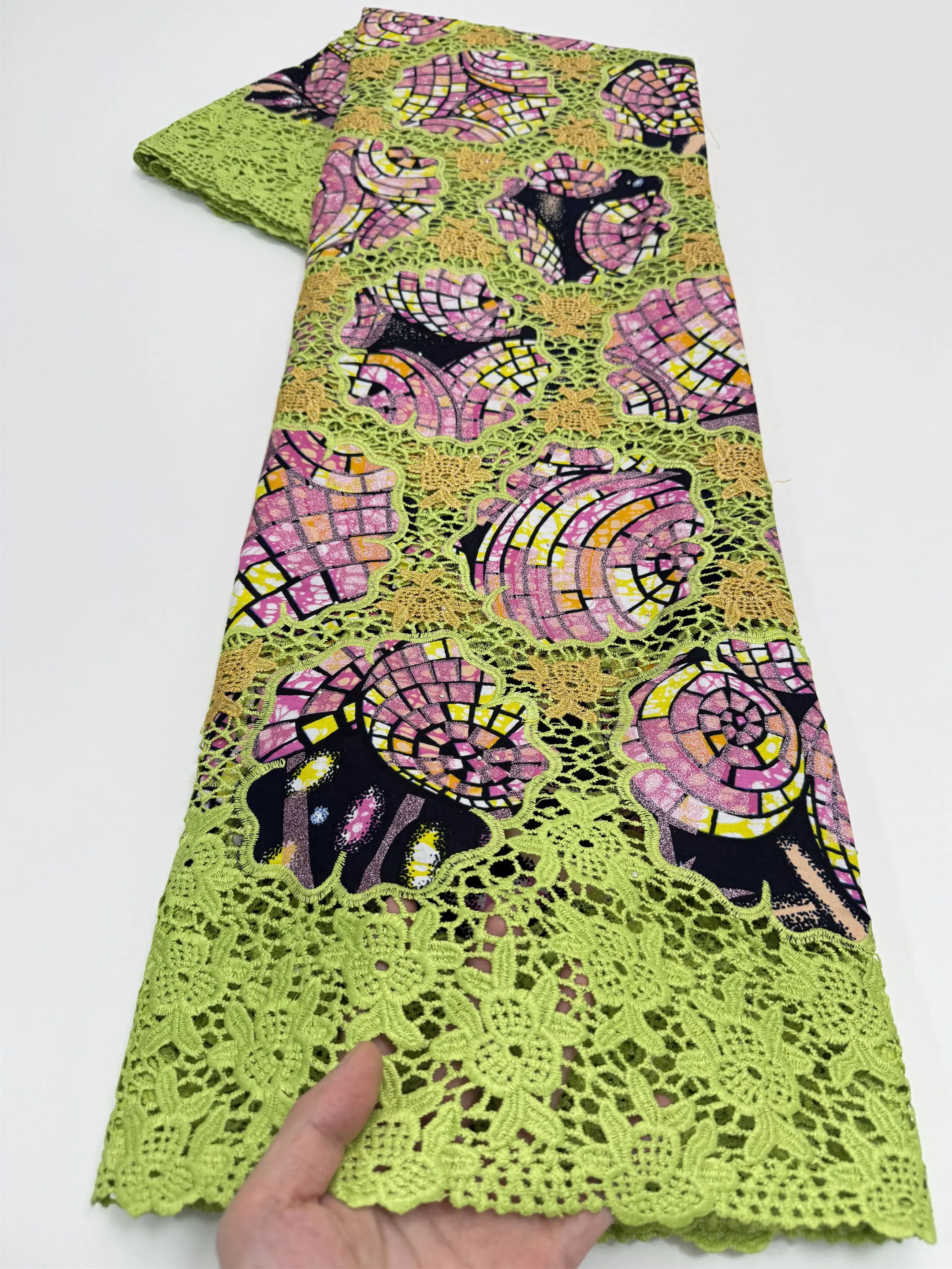 5 Yards High Huality Ankara Fabric African Real Guipure Lace Wax Print 100% Cotton Soft Tissus Embroidery For Sewing Material
5 Yards High Huality Ankara Fabric African Real Guipure Lace Wax Print 100% Cotton Soft Tissus Embroidery For Sewing Material