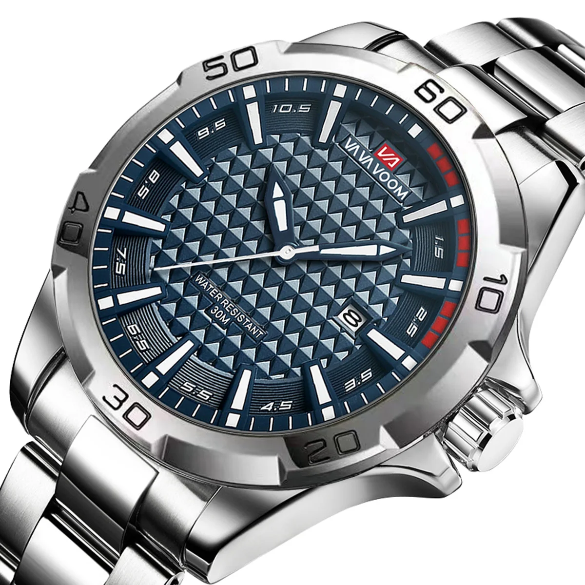 Stainless Steel Men Watch Fashion 45mm Blue Silver Business Style 3Bar Waterproof Calendar Clock VA VA VOOM Brand Original Watch
Stainless Steel Men Watch Fashion 45mm Blue Silver Business Style 3Bar Waterproof Calendar Clock VA VA VOOM Brand Original Watch