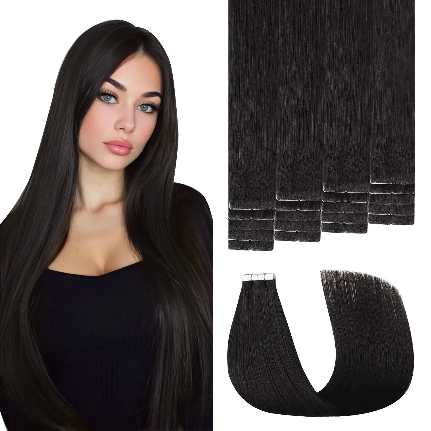 3rd-Generation Invisible Tape in Hair Extensions Human Hair #1B Natural Black 20pcs Invisi Edge Tape ins Extensions
3rd-Generation Invisible Tape in Hair Extensions Human Hair #1B Natural Black 20pcs Invisi Edge Tape ins Extensions
