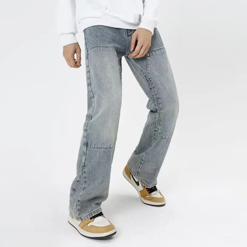Trendy High Street Washed Jeans Men's Retro Loose Street Hip-hop Straight Casual Trousers men jeans flared pants 5061
Trendy High Street Washed Jeans Men's Retro Loose Street Hip-hop Straight Casual Trousers men jeans flared pants 5061