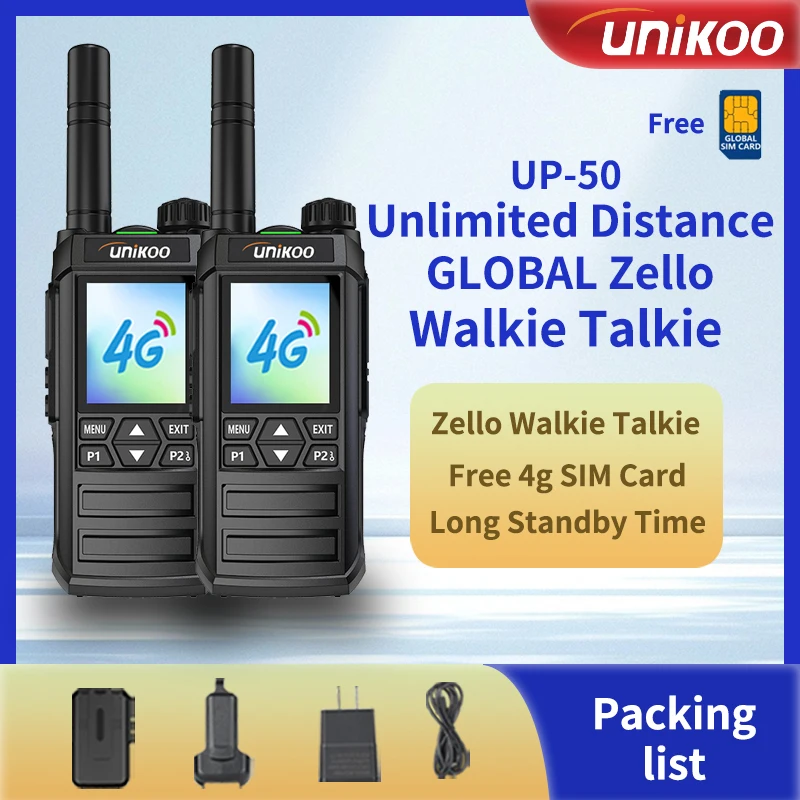 Unikoo UP50 2 PCS Global 4G Network Walkie Talkie 5200mAh Android 5.1 Compatible With ZELLO Bluetooth POC Radio Station
Unikoo UP50 2 PCS Global 4G Network Walkie Talkie 5200mAh Android 5.1 Compatible With ZELLO Bluetooth POC Radio Station