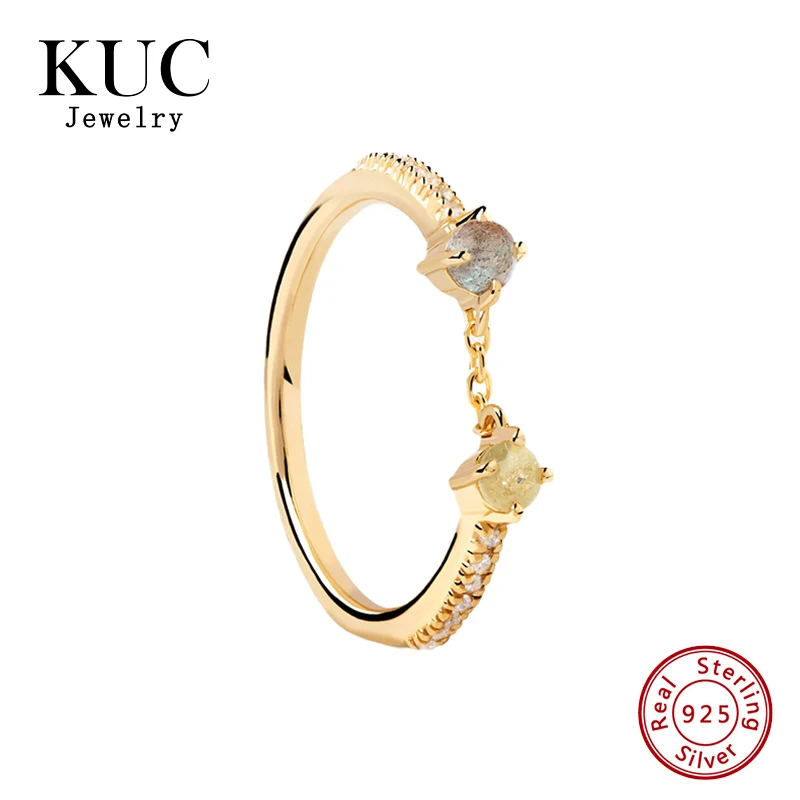 Luxury Fashionable 925 Sterling Silver Gold-plated Ring with Chain and Light Green Iced Zirconia,Labradorite Rings for Girls
Luxury Fashionable 925 Sterling Silver Gold-plated Ring with Chain and Light Green Iced Zirconia,Labradorite Rings for Girls