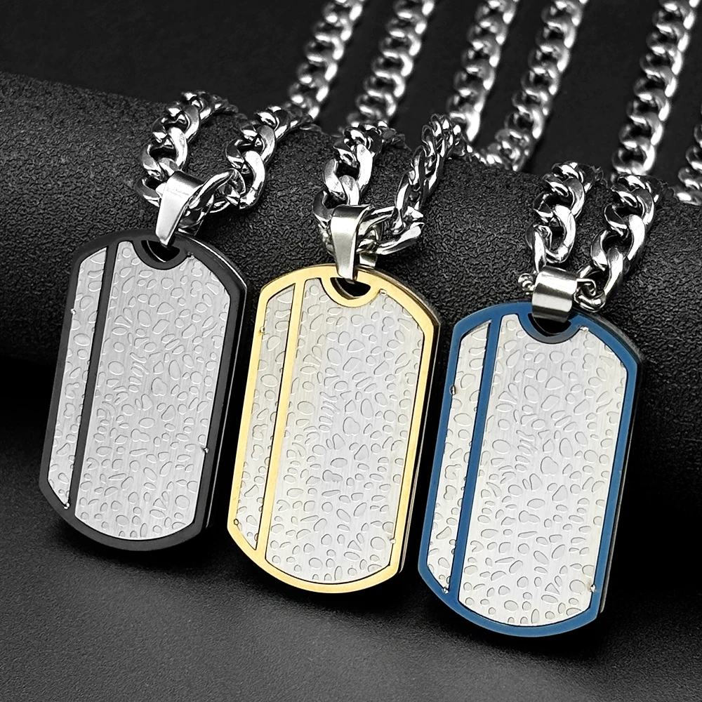 Hip Hop Stainless Steel Two-Tone Geometric Pattern Dog Tag Pendant Necklace for Men Silver Color Male Punk Chain Jewelry Gift
Hip Hop Stainless Steel Two-Tone Geometric Pattern Dog Tag Pendant Necklace for Men Silver Color Male Punk Chain Jewelry Gift