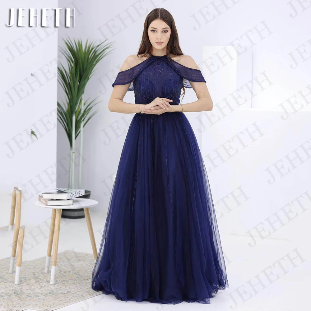 JEHETH Arabic Off Shoulder Prom Dresses For Women Dubai Party Halter A Line Evening Formal Occasion Gown vestidos de graduación
JEHETH Arabic Off Shoulder Prom Dresses For Women Dubai Party Halter A Line Evening Formal Occasion Gown vestidos de graduación