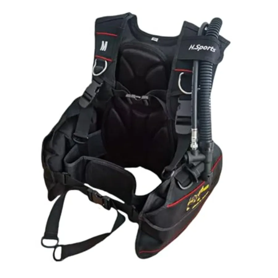 Buoyancy Compensator for scuba diving, nylon fabric, black, adjustable fit and integrated weight system
Buoyancy Compensator for scuba diving, nylon fabric, black, adjustable fit and integrated weight system