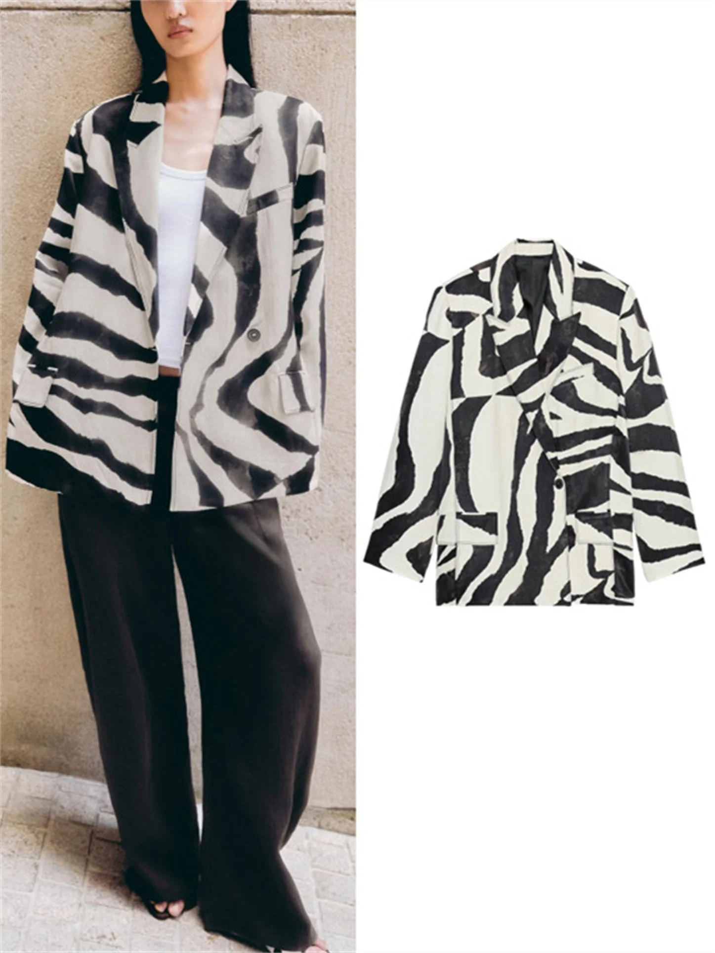 Faionable Animal Print Suit Jaet for Women Commuter Sle Versatile Long Sve Casual Loose Fit Autumn New Arrival
Faionable Animal Print Suit Jaet for Women Commuter Sle Versatile Long Sve Casual Loose Fit Autumn New Arrival