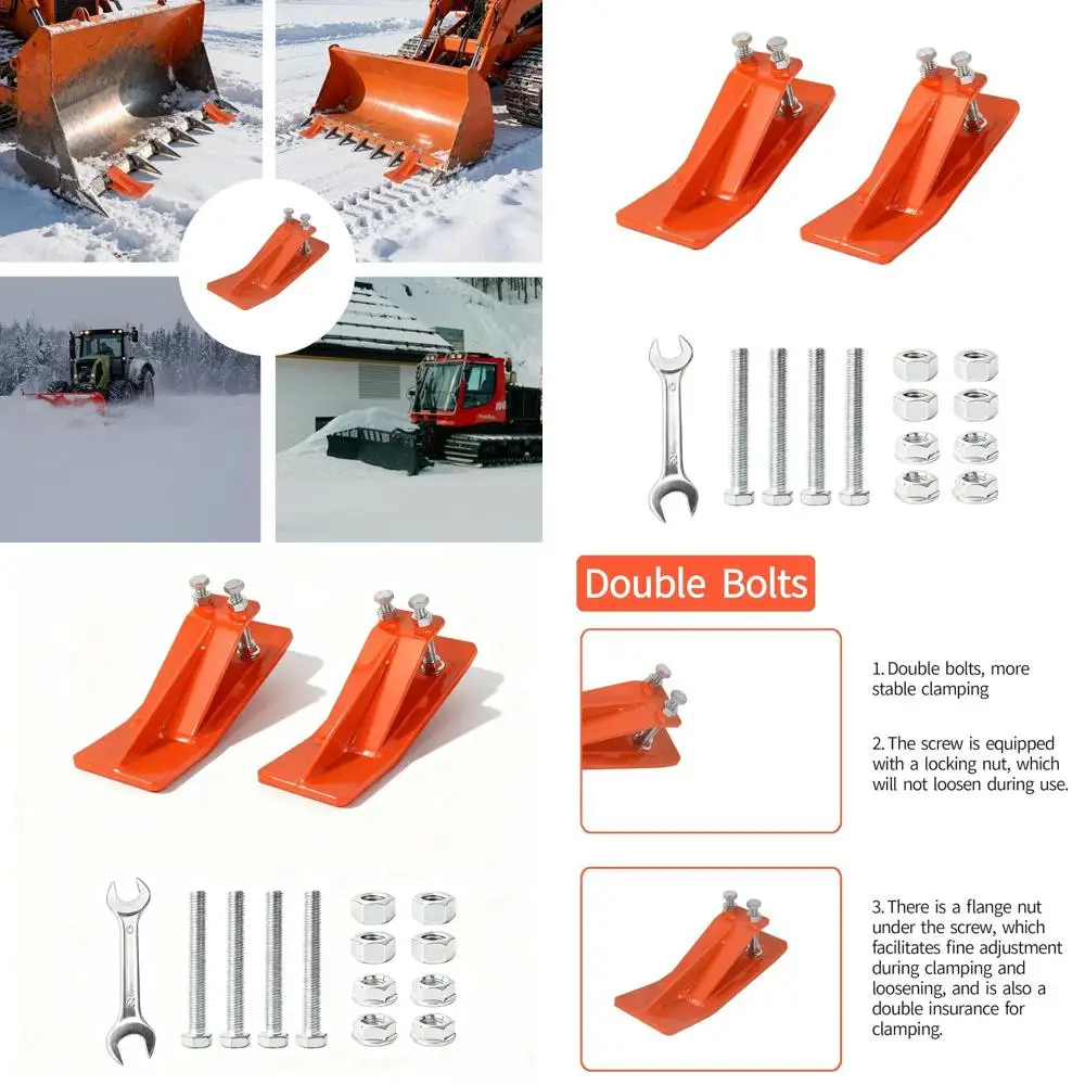 Upgraded 3/8 Thick Ski Edge Protectors, Dual Bolt Lock Tractor Bucket Attachments, Orange
Upgraded 3/8 Thick Ski Edge Protectors, Dual Bolt Lock Tractor Bucket Attachments, Orange