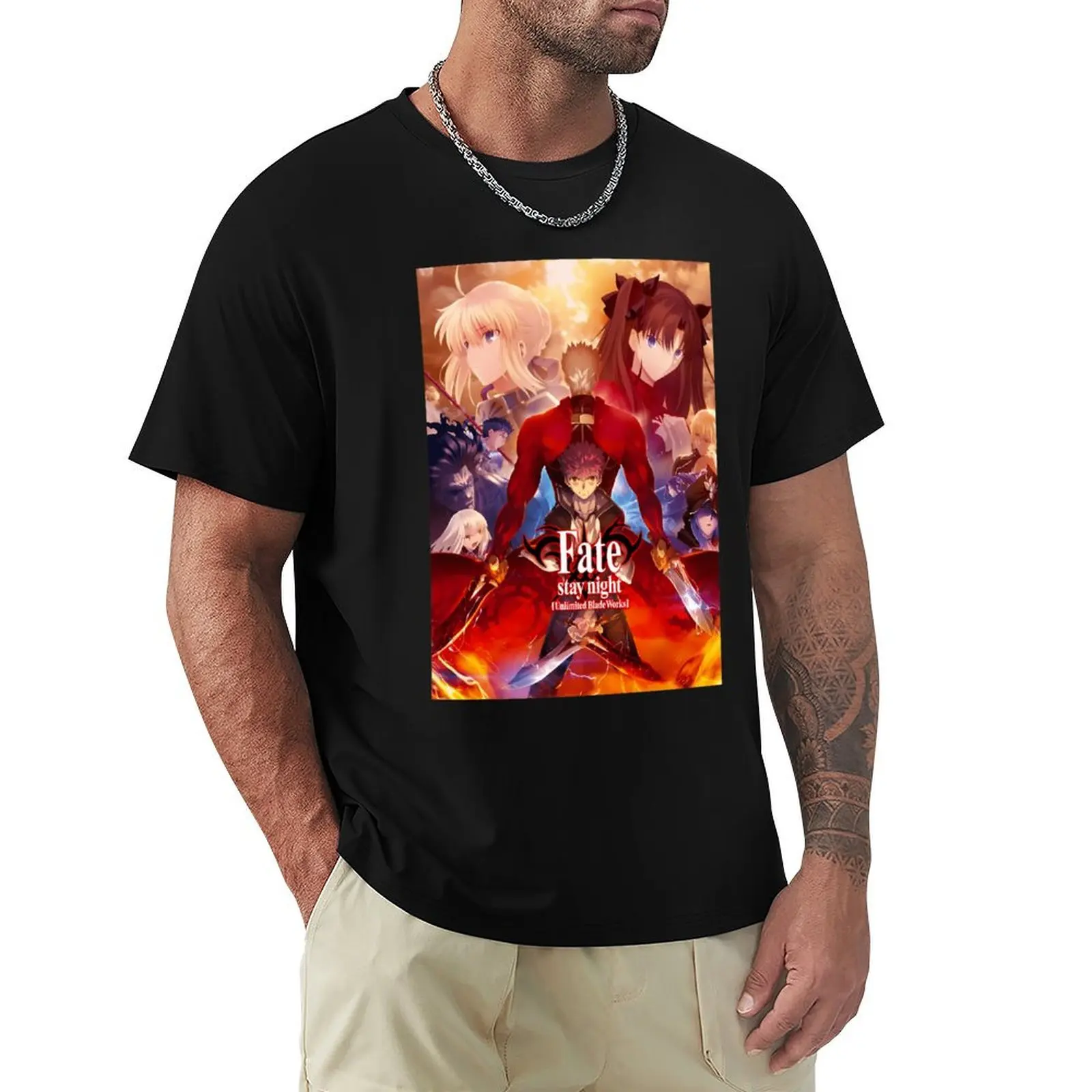 Fate Stay Night Poster T-Shirt Basic Short Sleeve T-Shirt for Men
Fate Stay Night Poster T-Shirt Basic Short Sleeve T-Shirt for Men