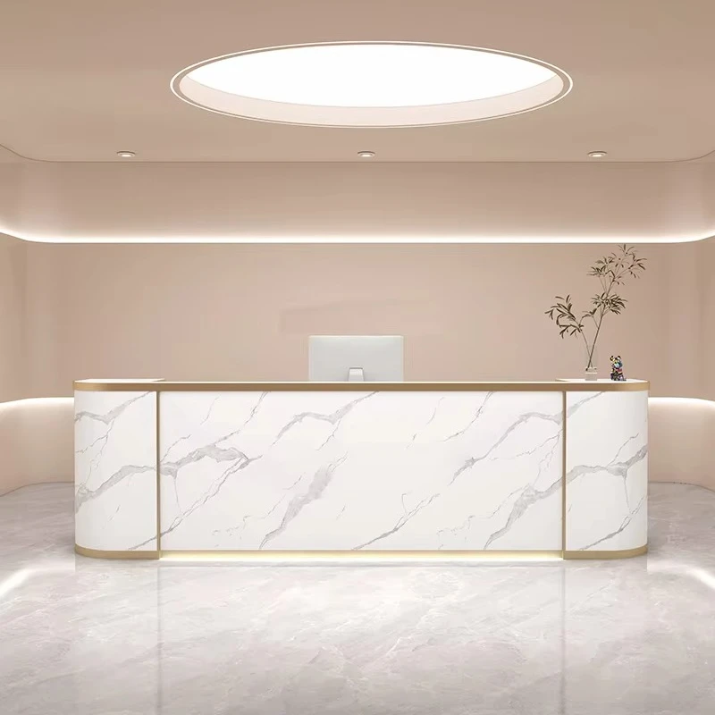 &c Smooth Surface Top Information Counter Special Shape Front Desk White Reception Desk for Salon
&c Smooth Surface Top Information Counter Special Shape Front Desk White Reception Desk for Salon