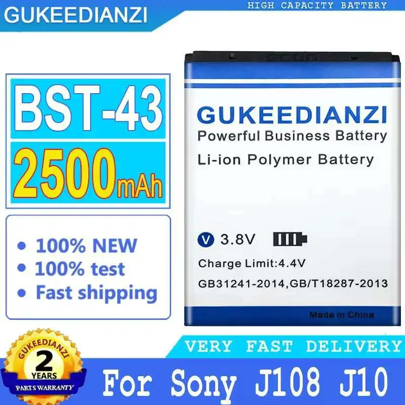 Mobile Phone Battery Bst-43 2500mAh For Sony Ericsson J108 J10 J20 S001 U100 WT13I Yari U100i J108i Bst 43
Mobile Phone Battery Bst-43 2500mAh For Sony Ericsson J108 J10 J20 S001 U100 WT13I Yari U100i J108i Bst 43