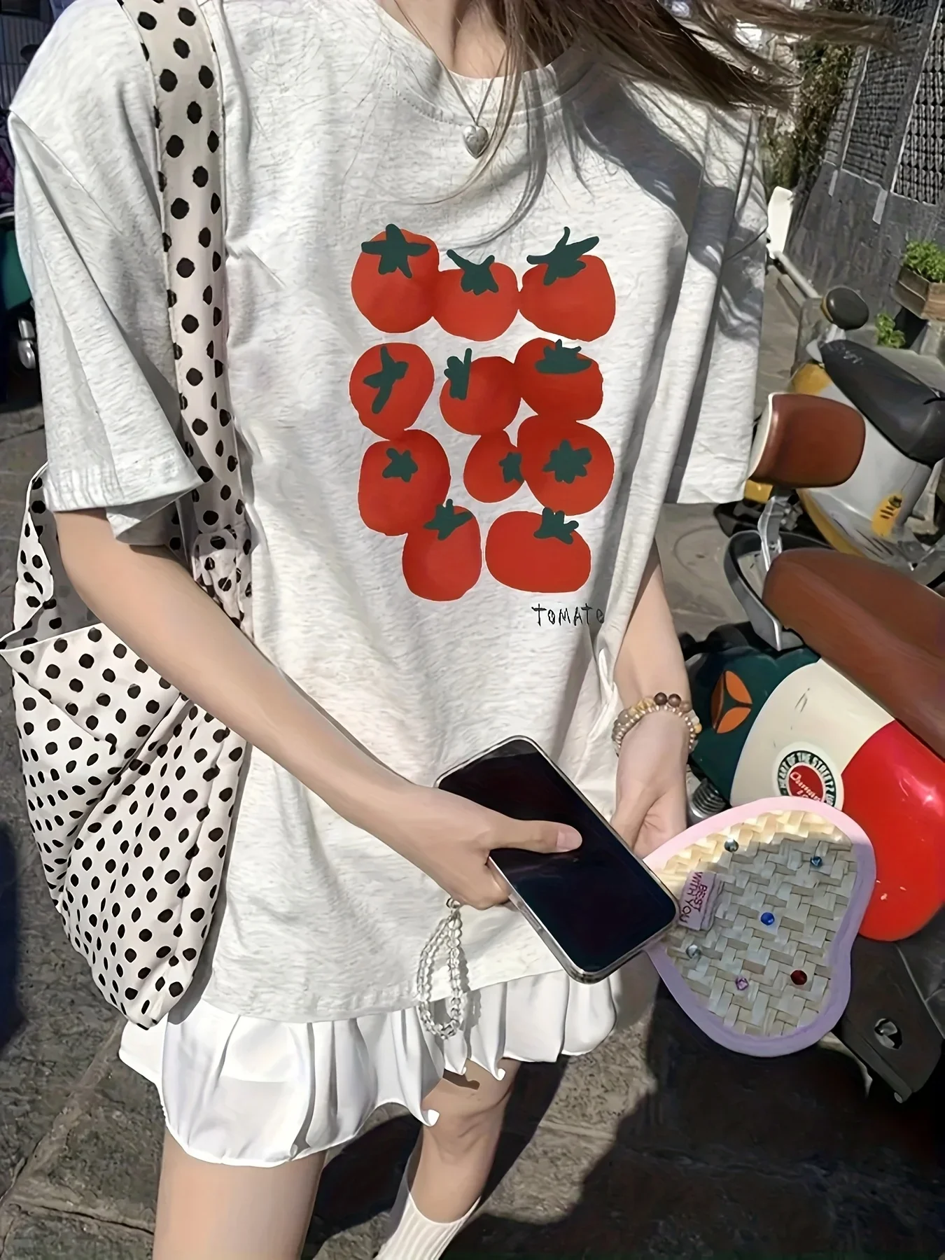 Y2k Harajuku Styles Aesthetic Tomato Printed T-shirt Girl Summer Vintage Cotton Short Sleeve Graphic Cute Women's Loose Tops
Y2k Harajuku Styles Aesthetic Tomato Printed T-shirt Girl Summer Vintage Cotton Short Sleeve Graphic Cute Women's Loose Tops