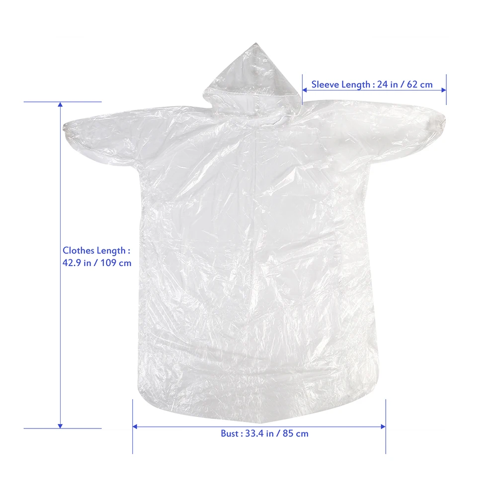 4Pcs Waterproof Windproof Disposable Raincoat Hooded Adult Compact Portable Rain Poncho for Travel Hiking Disposable Rain Poncho
4Pcs Waterproof Windproof Disposable Raincoat Hooded Adult Compact Portable Rain Poncho for Travel Hiking Disposable Rain Poncho