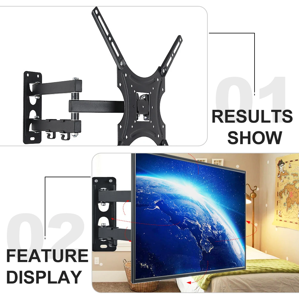 Telescopic Rotary Stand Wall Mount Adjustable Monitor Holder -42 Inch 15 Degree Tilt Home Hotel Use Wall Bracket
Telescopic Rotary Stand Wall Mount Adjustable Monitor Holder -42 Inch 15 Degree Tilt Home Hotel Use Wall Bracket