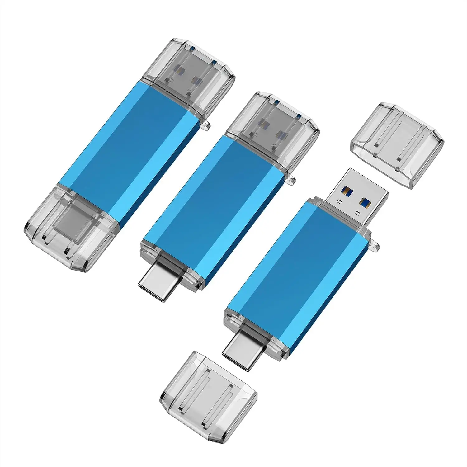 32GB USB C Flash Drive 3-Pack, 2 in 1 OTG USB 3.0/Type C Thumb Drive Dual Drive for Smartphone Laptop Tablet PC, Blue
32GB USB C Flash Drive 3-Pack, 2 in 1 OTG USB 3.0/Type C Thumb Drive Dual Drive for Smartphone Laptop Tablet PC, Blue