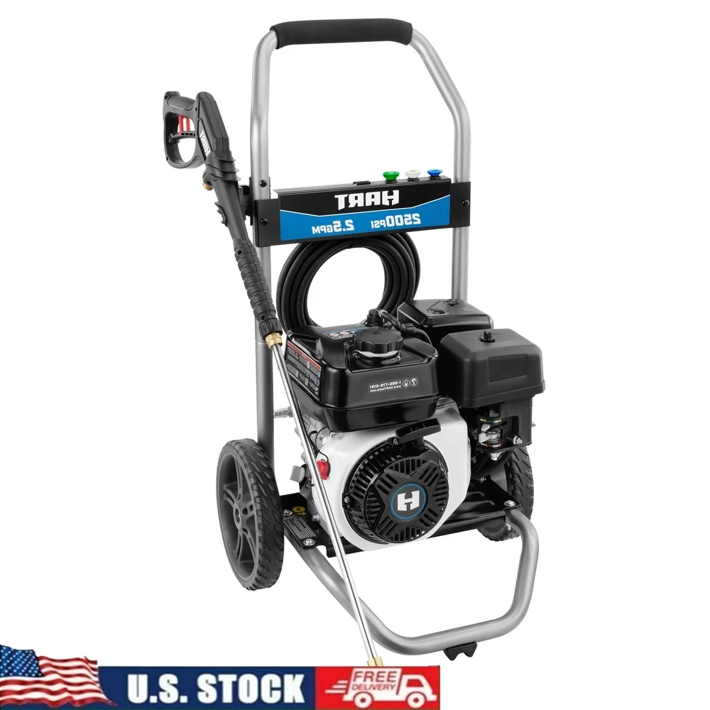 2500PSI Gas Pressure Washer 212cc 2.5 GPM High Flow 25ft Hose 3 Nozzles On-Board Storage Flat Free Wheels Ideal Heavy Duty
2500PSI Gas Pressure Washer 212cc 2.5 GPM High Flow 25ft Hose 3 Nozzles On-Board Storage Flat Free Wheels Ideal Heavy Duty
