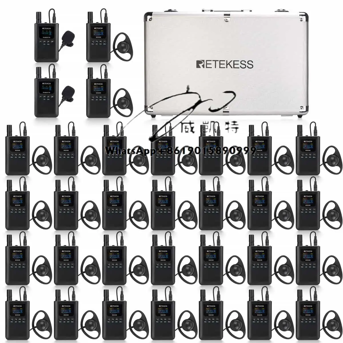 2.4G 999CH 3000mAh Wireless Tour Guide System Microphone and Headsets 100 Hours Long Battery Life With 16-slot Charging Base Ret
2.4G 999CH 3000mAh Wireless Tour Guide System Microphone and Headsets 100 Hours Long Battery Life With 16-slot Charging Base Ret