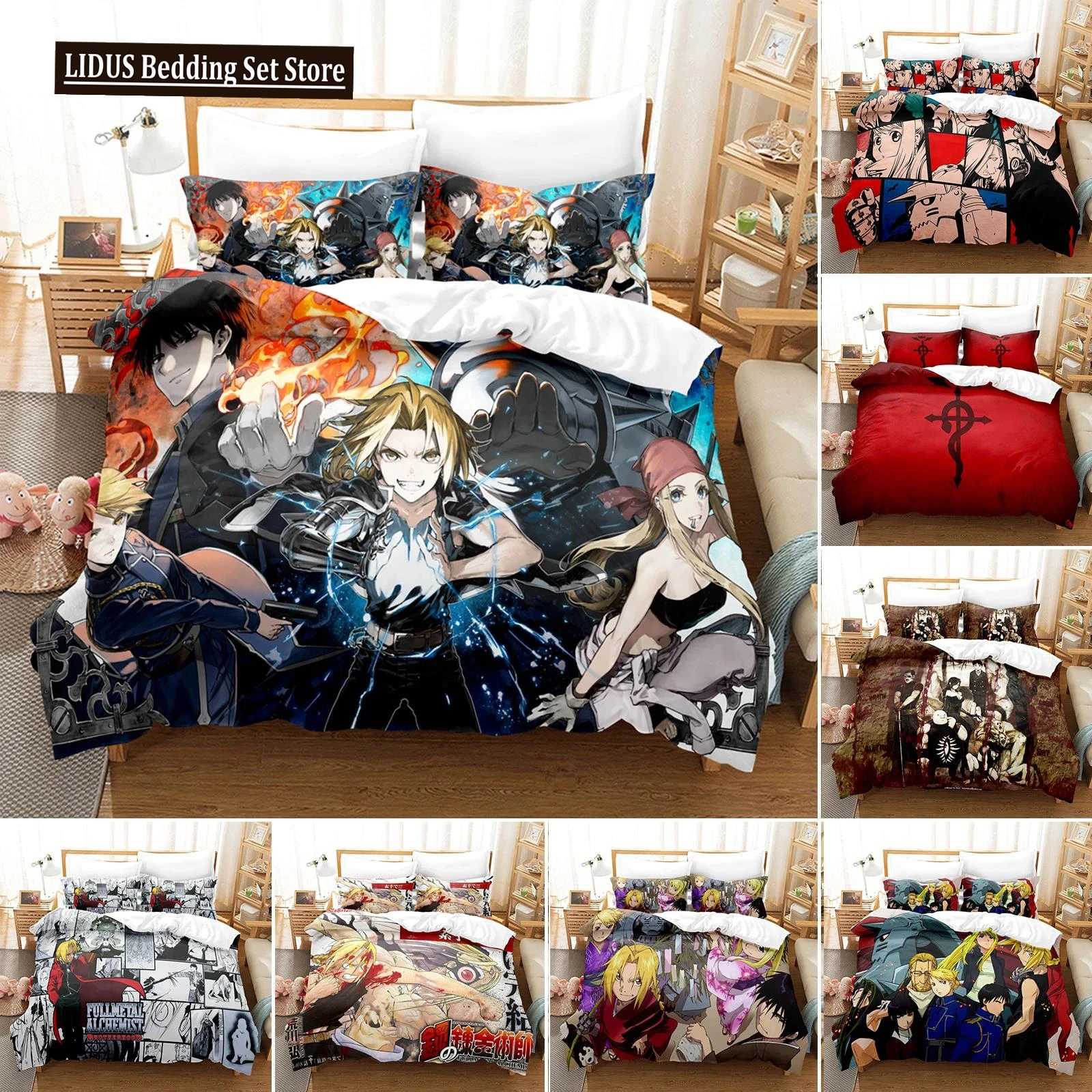 Anime Fullmetal Alchemist Bedding Set Duvet Cover Bedroom Comforter Single Twin King Size Quilt Cover Home Textile 2/3PCS
Anime Fullmetal Alchemist Bedding Set Duvet Cover Bedroom Comforter Single Twin King Size Quilt Cover Home Textile 2/3PCS