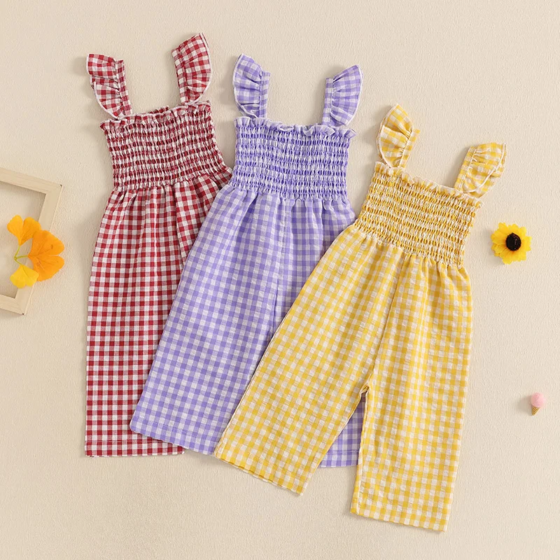 Baby Girl Bib Overalls Romper Casual Plaid Print Fly Sleeves Jumpsuit for Newborn Toddler Cute Clothes
Baby Girl Bib Overalls Romper Casual Plaid Print Fly Sleeves Jumpsuit for Newborn Toddler Cute Clothes